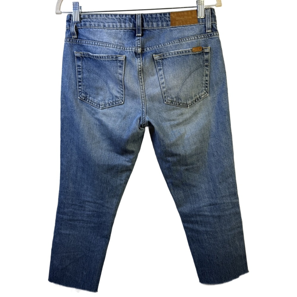 Blue Distressed Women’s Jeans with Patch Detail - Picture 2 of 7
